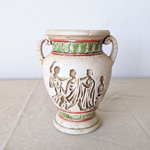 Vintage double handle grecian roman vase vessel